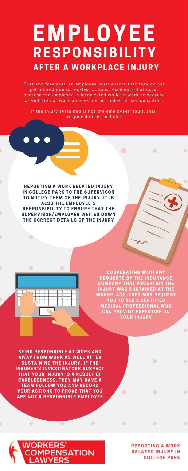 Reporting a Work Related Injury in College Park Infographic