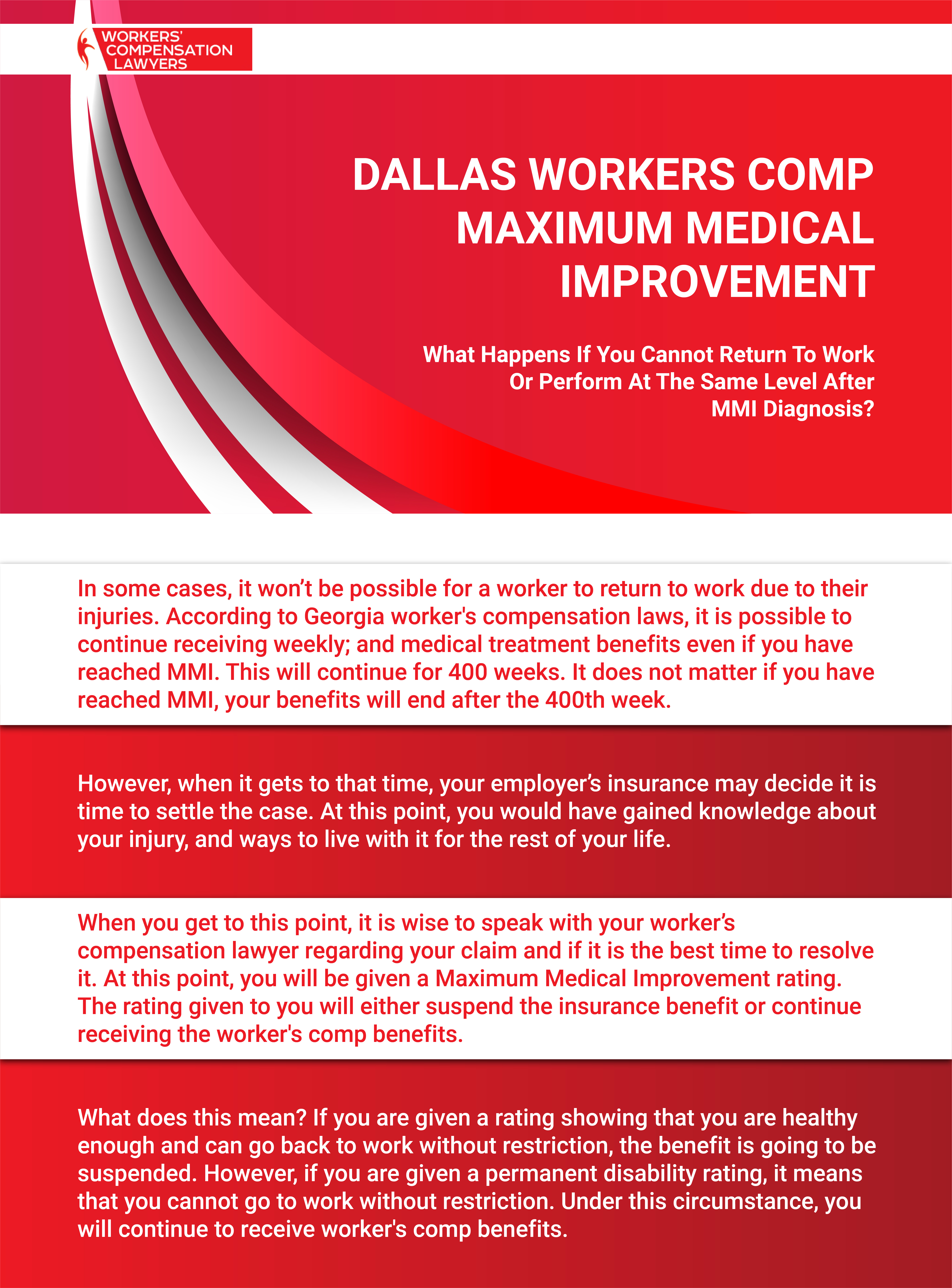 Dallas Maximum Medical Improvement Infographic, Workers' Compensation