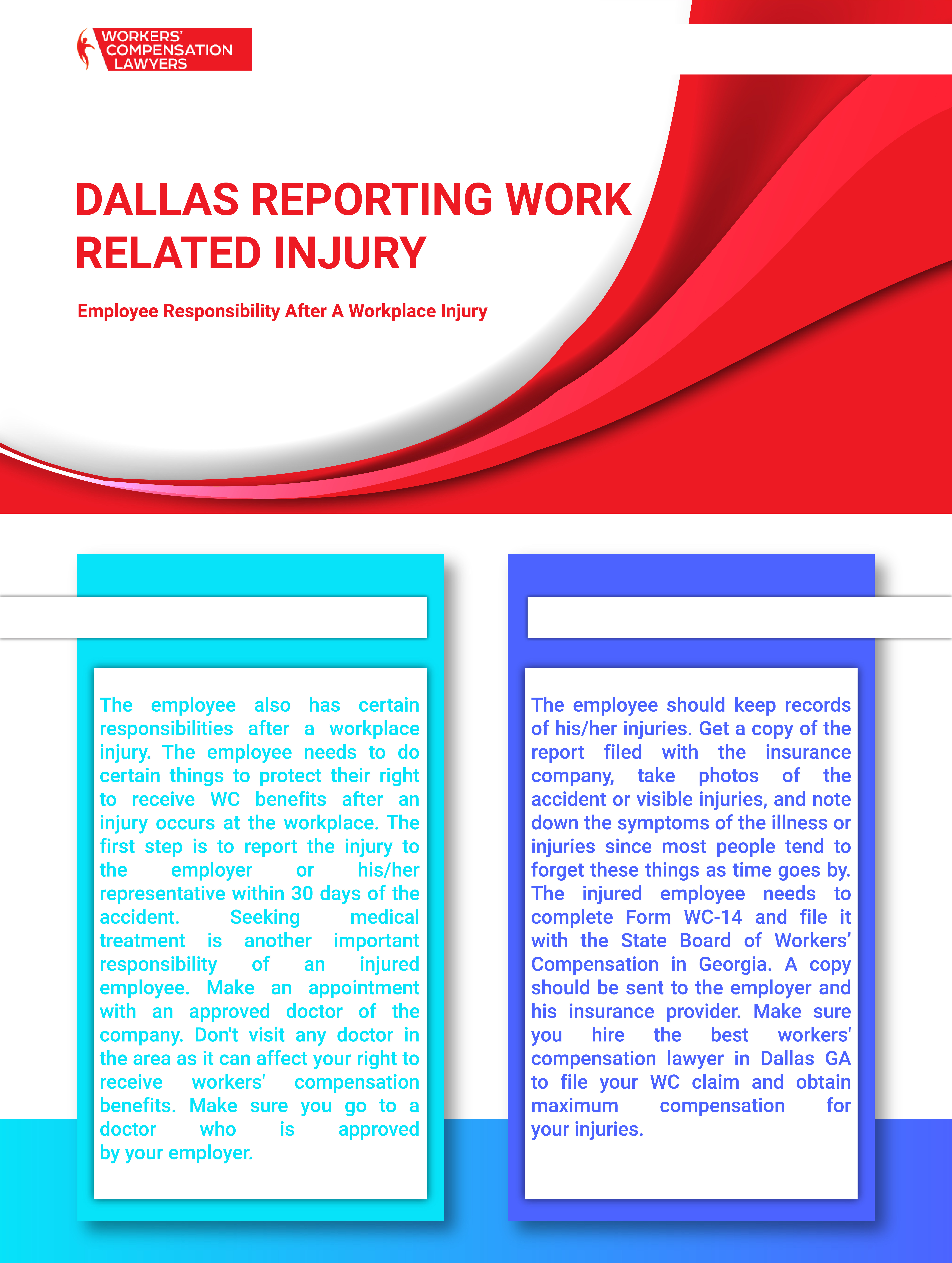 Reporting a Work-Related Injury in Dallas, GA Infographic