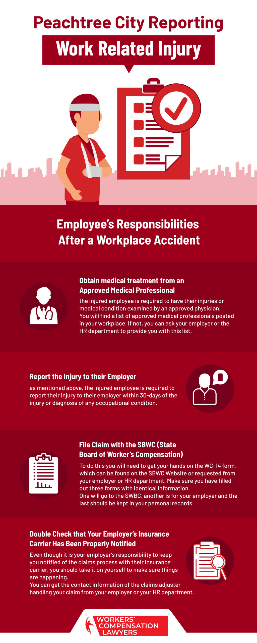 Peachtree City Reporting Work Injury Infographic