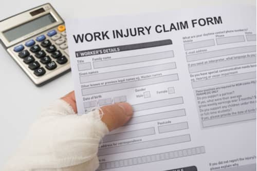 Claim form for workers' compensation in Atlanta